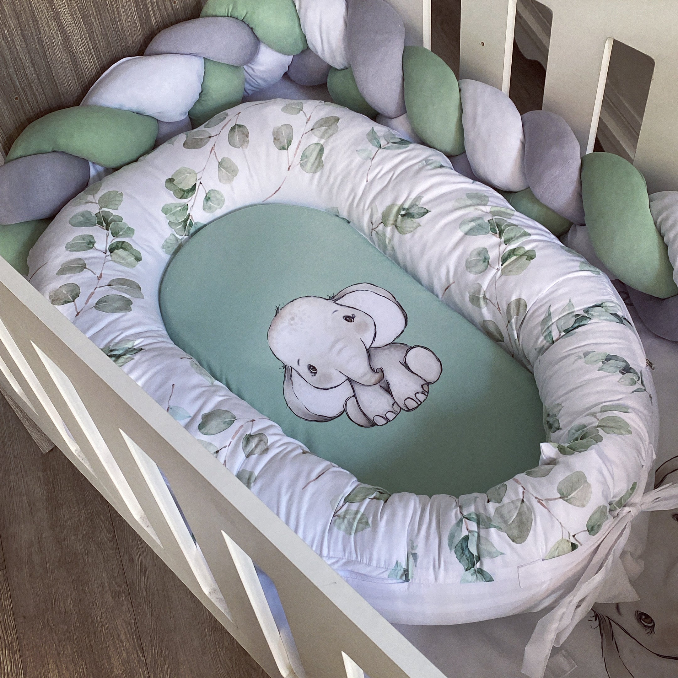 Nest - Green Elephant 03 baby nursery snuggle nests South Africa