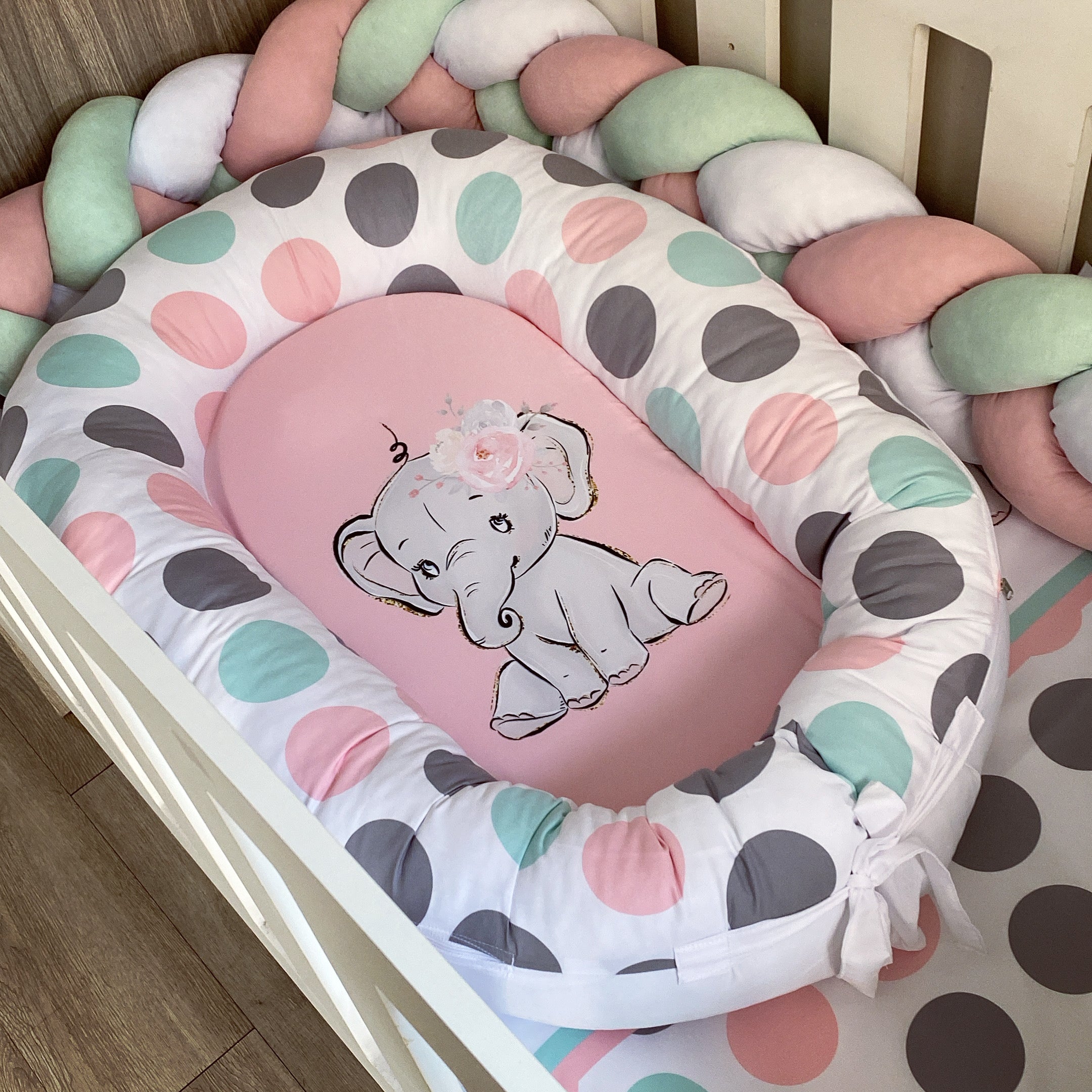Nest - Pink Elephant 04 baby nursery snuggle nests South Africa
