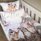Cot Bedding - Pink Woodlands Set 01