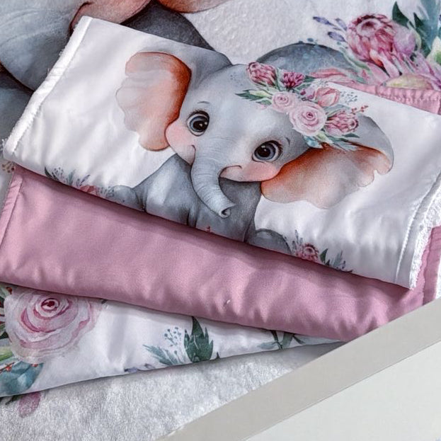 Burpcloths - Flower Elephant 01 baby burp cloths South Africa