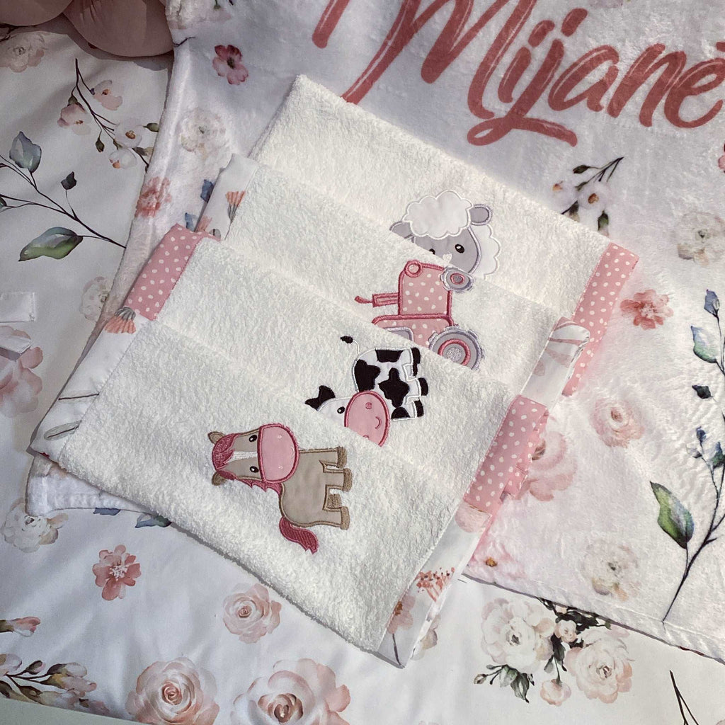 Cot Bedding - Pink Floral Set 02
