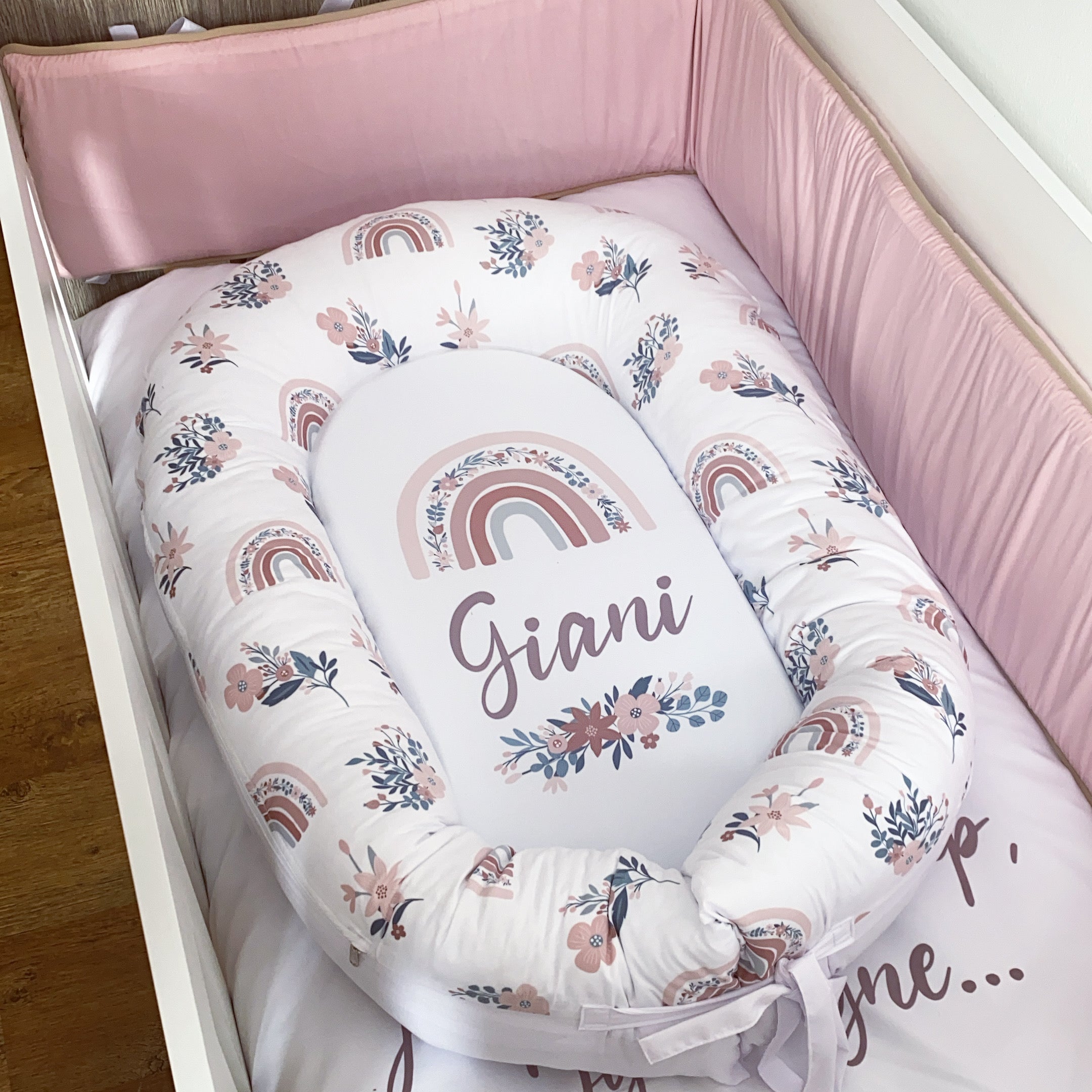 Cot Bedding - Pink Boho Rainbow Set 11