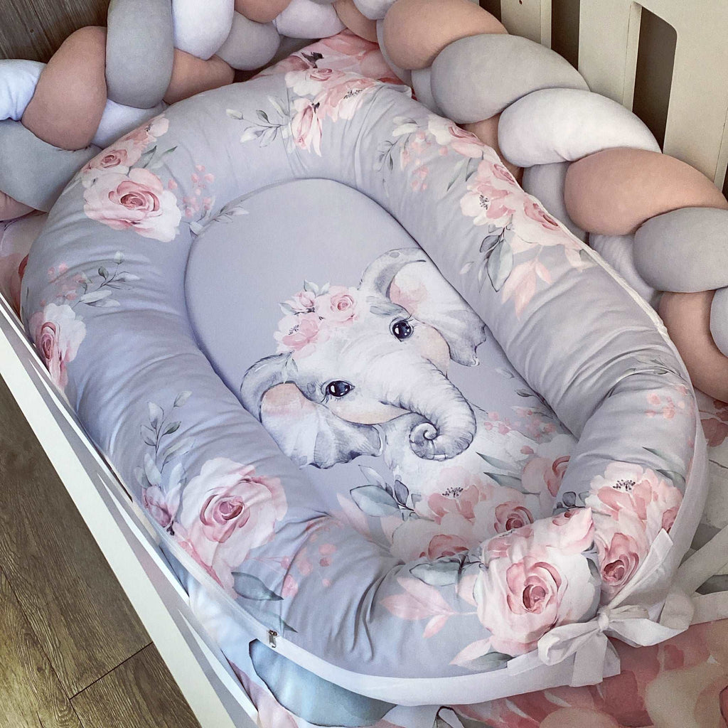 Cot Bedding - Pink Elephant Set 03