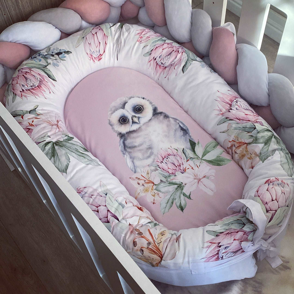 Cot Bedding - Pink Owl Set 01