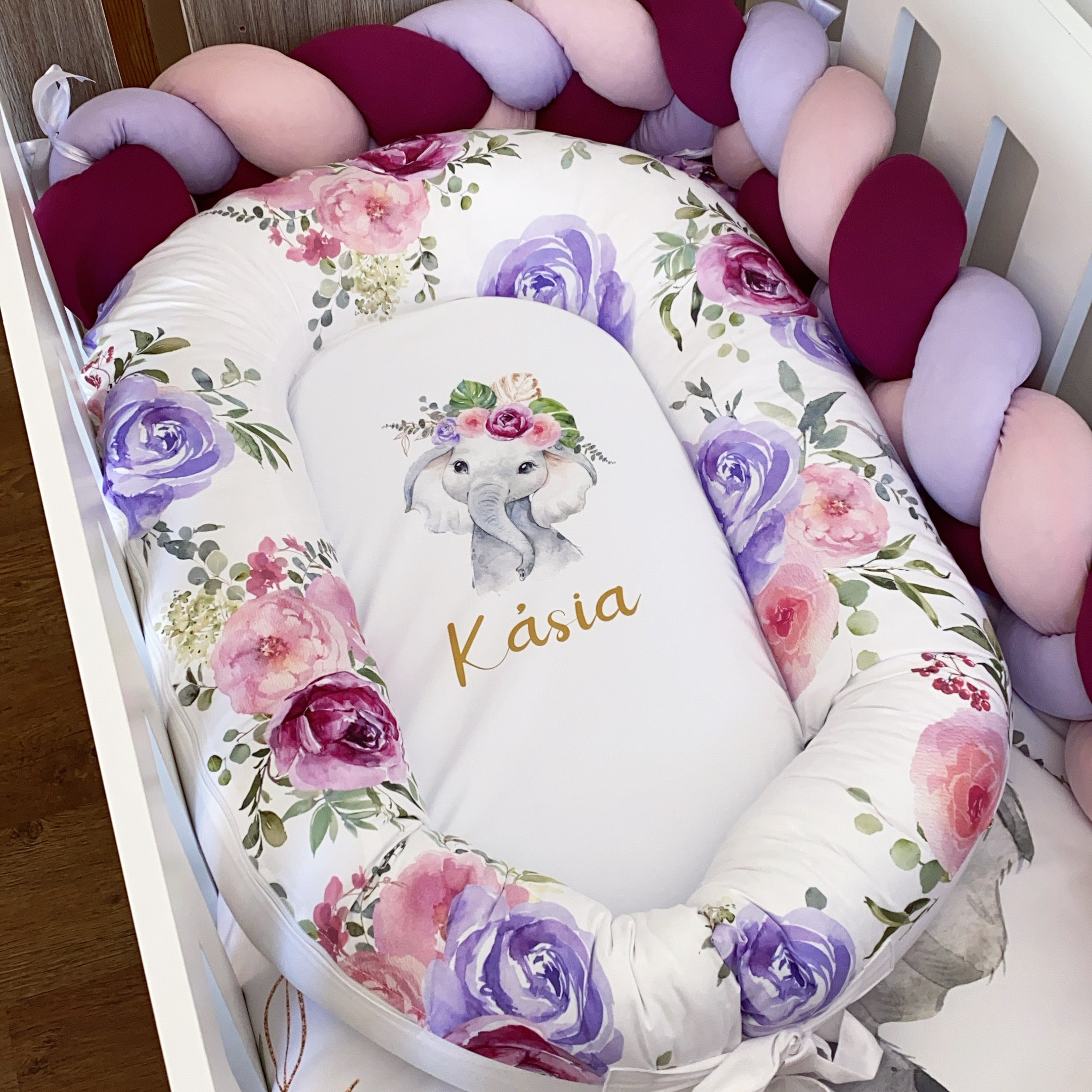 Nest - Pink Flowers Elephant 04 baby nursery snuggle nests South Africa