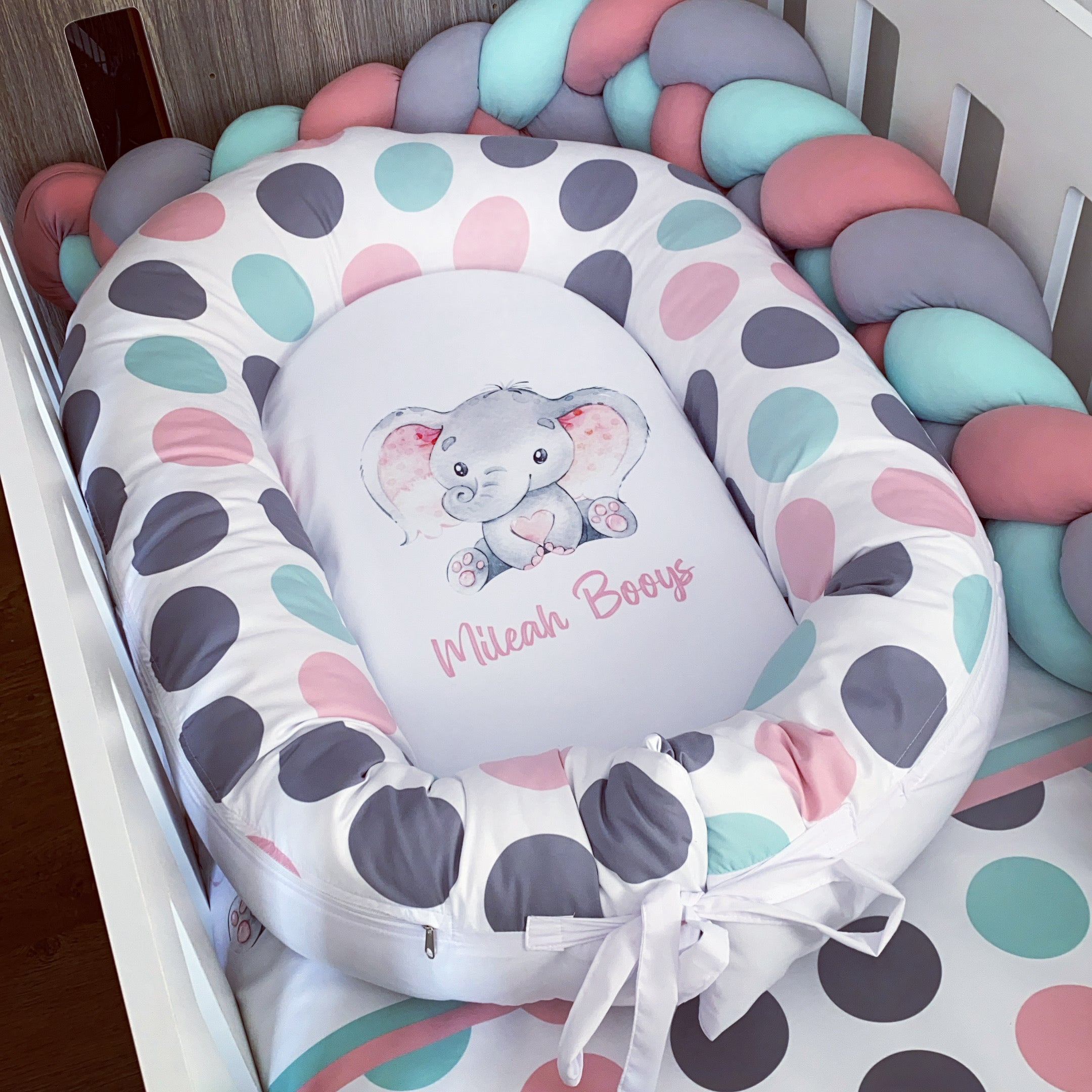 Cot Bedding - Pink Elephant Set 27