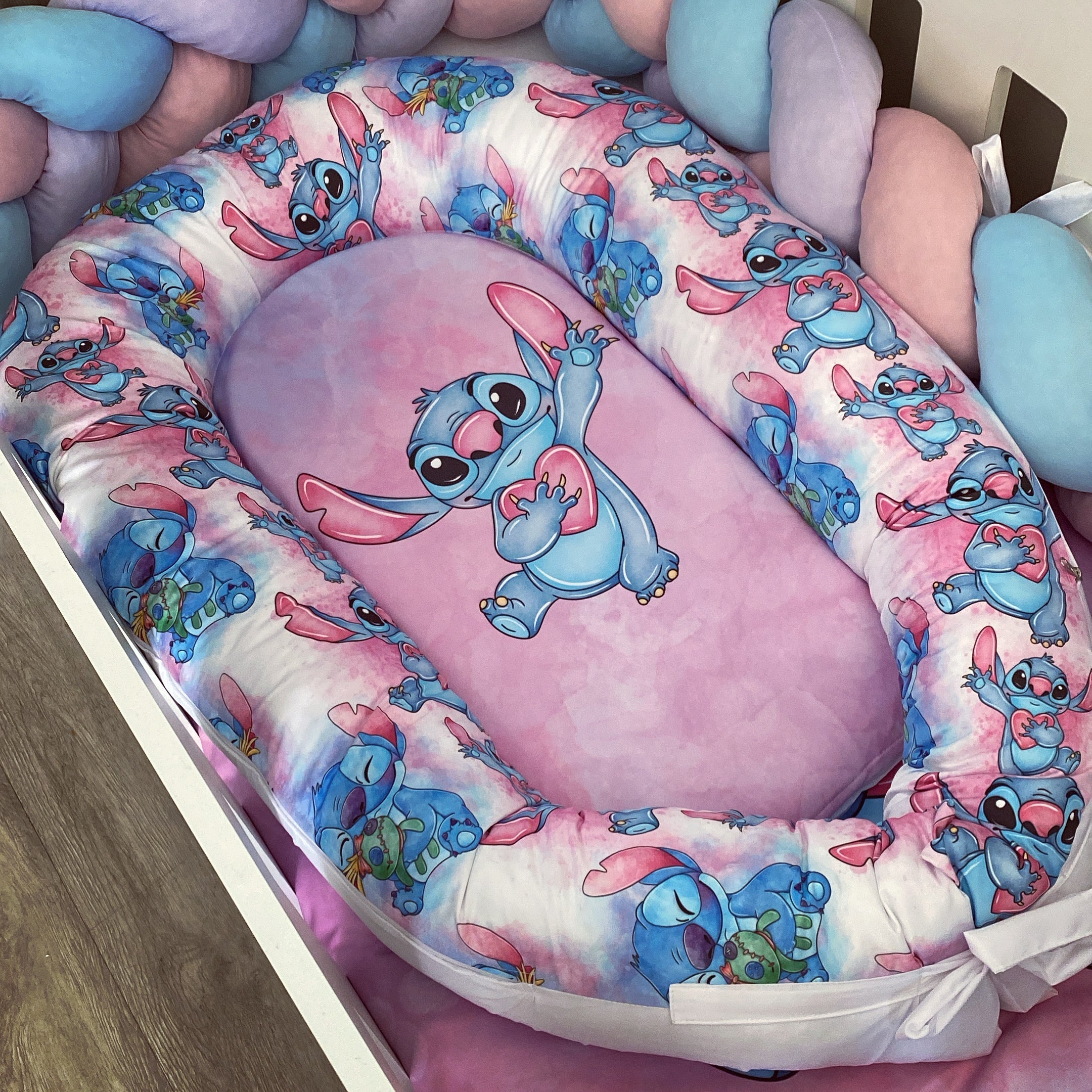 Cot Bedding - Pink Stitch Set 01