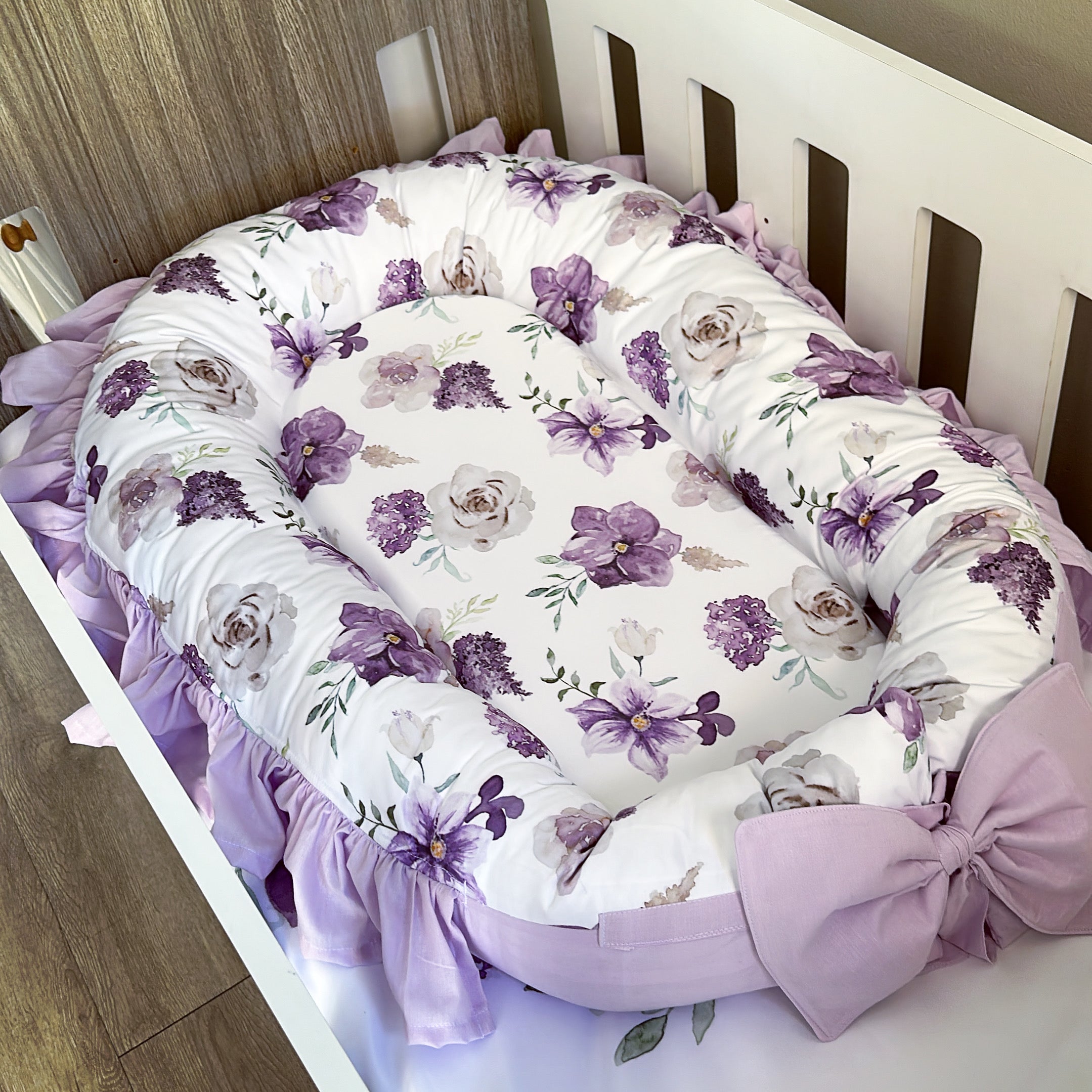 Cot Bedding - Lilac Floral Set 02