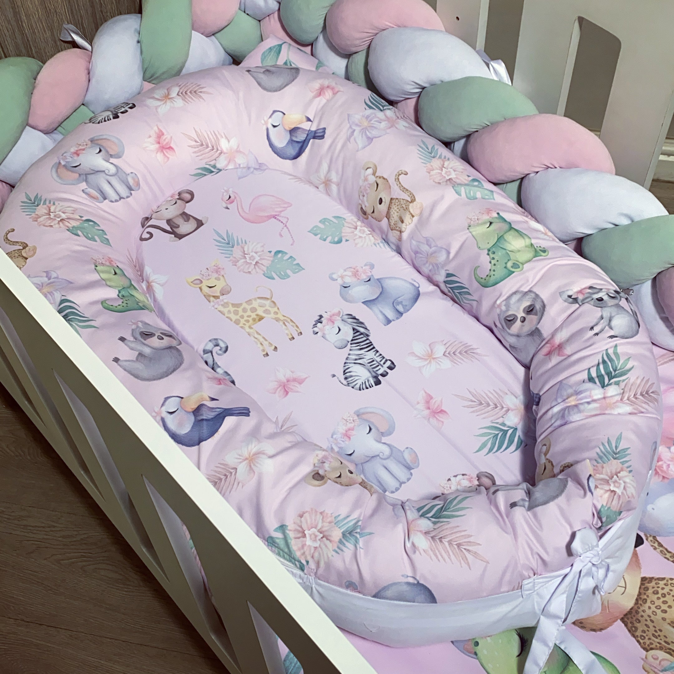 Nest - Pink Safari 01 baby nursery snuggle nests South Africa