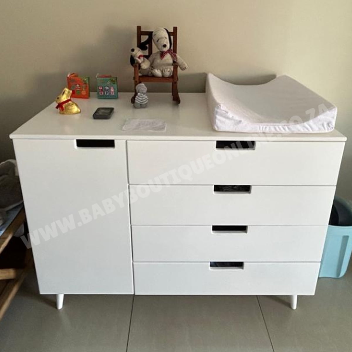 B0429-Zoe White Compactum 4 Drawer -Baby Boutique Online SA1