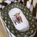 Nest - Green Highland Cow 02 baby nursery snuggle nests South Africa