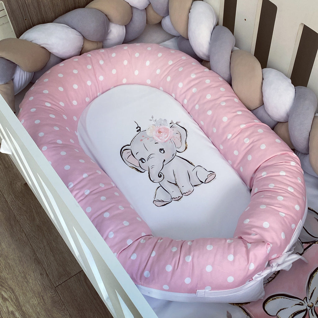 Cot Bedding - Pink Elephant Set 21