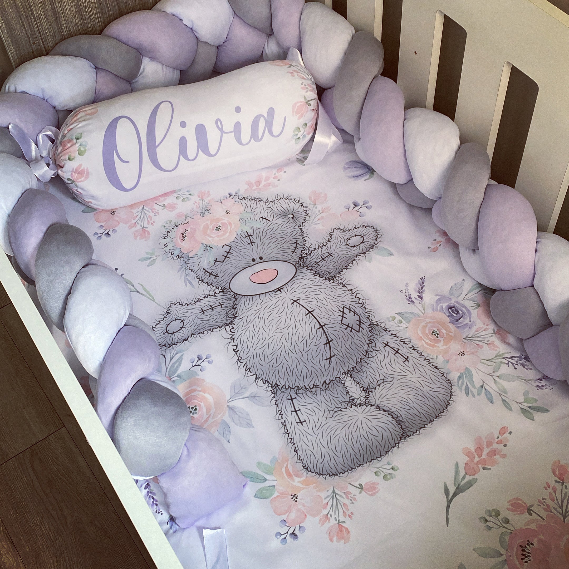 Cot Bedding - Pink Tatty Teddy Set 06