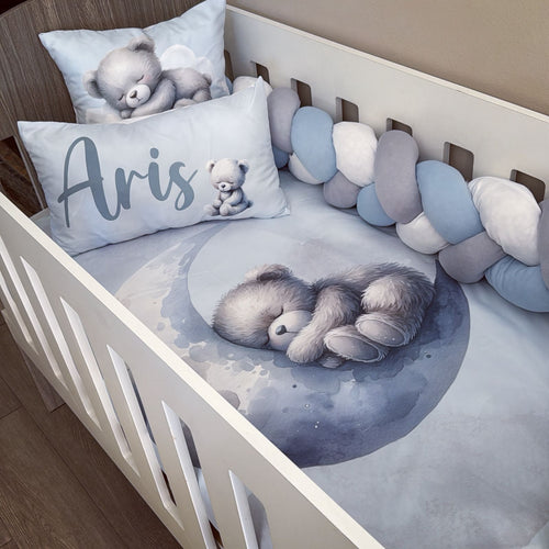 Cot Bedding - Blue Bear Set 03 baby boy nursery linen set South Africa