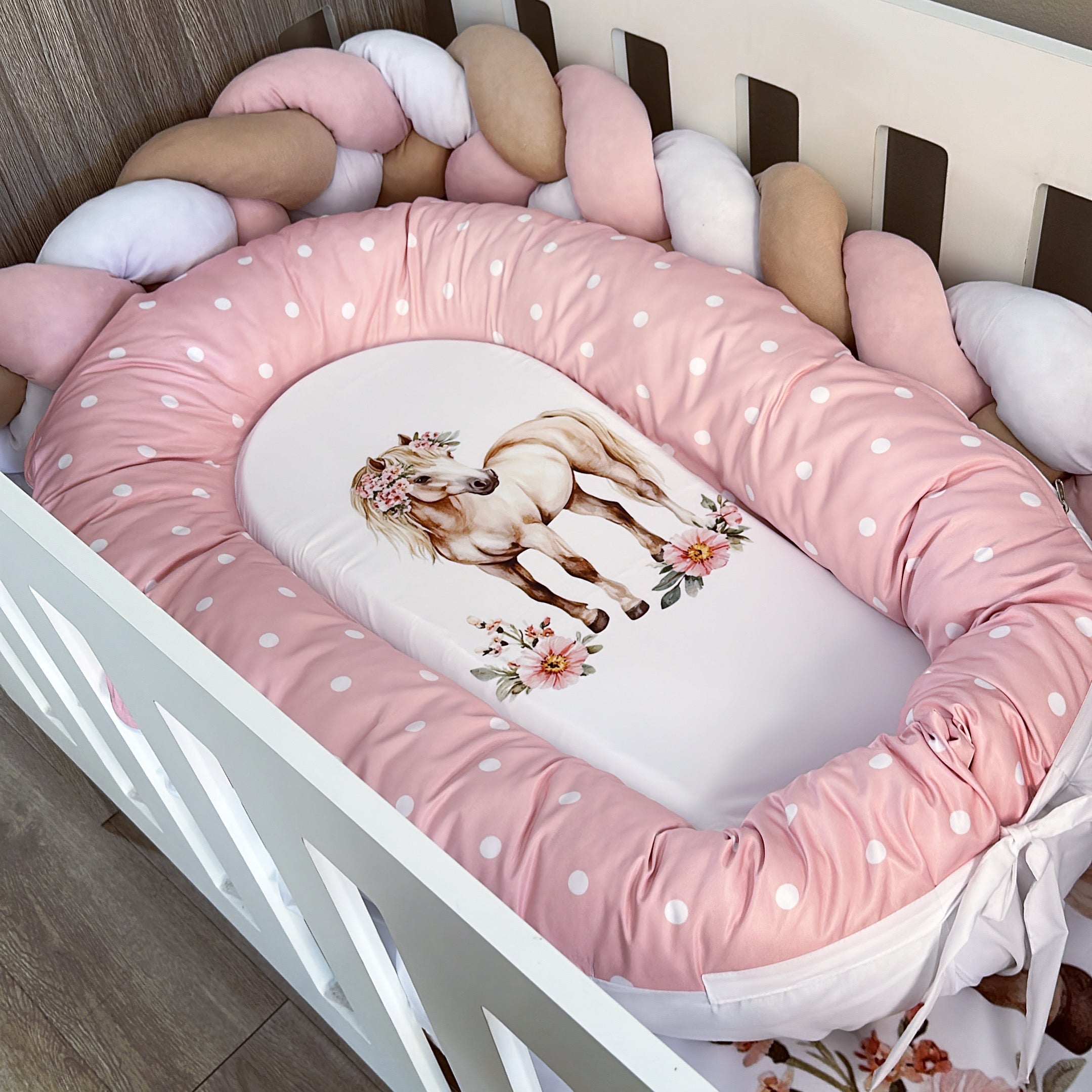 Cot Bedding - Pink Horse Set 01