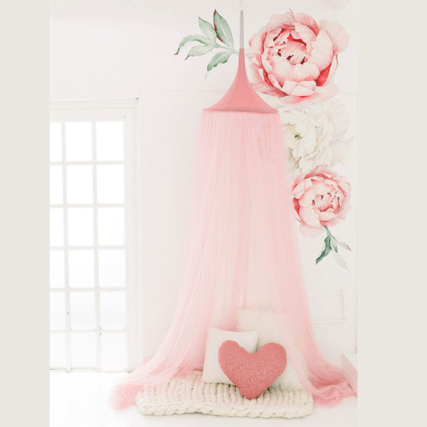 Hanging Tent Canopy Netting - Vintage Pink