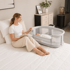 Dream Starlight Bedside Bassinet - Grey