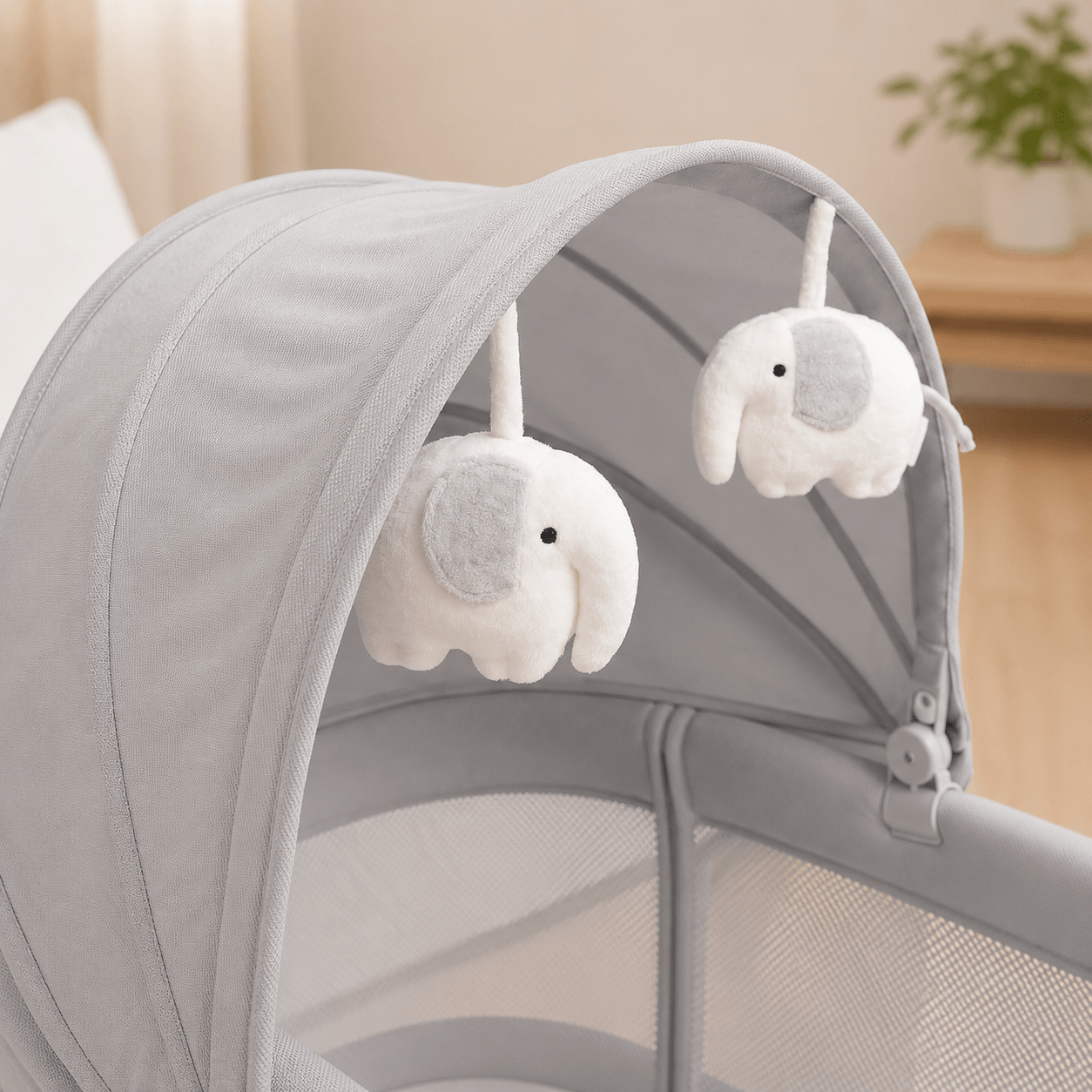 Dream Starlight Bedside Bassinet - Grey