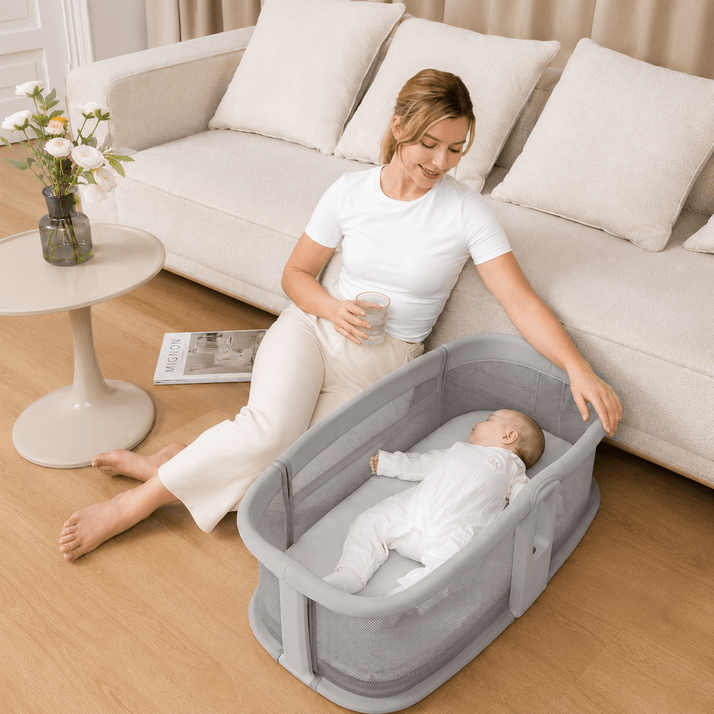 Dream Starlight Bedside Bassinet - Grey