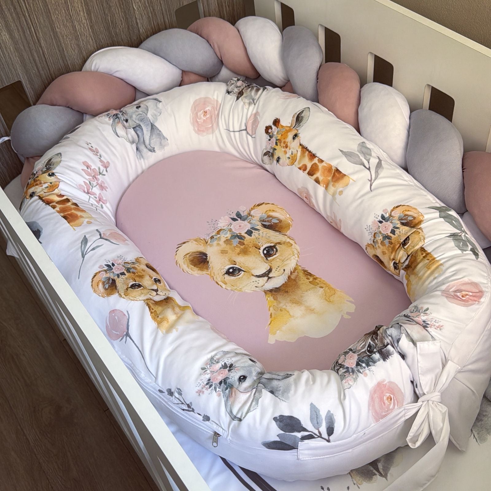 Nest - Pink Safari 03 baby nursery snuggle nests South Africa