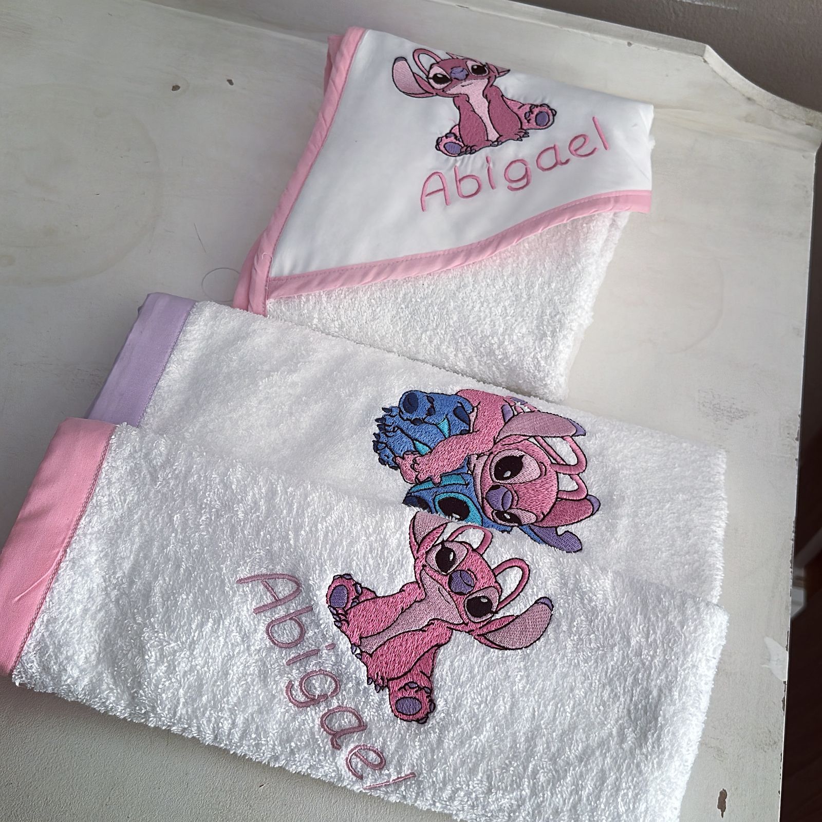 Burpcloths - Pink Stitch 01 baby burp cloths South Africa