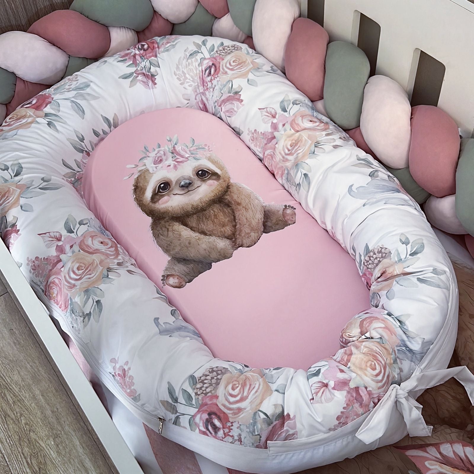 Nest - Pink Sloth 01 baby nursery snuggle nests South Africa