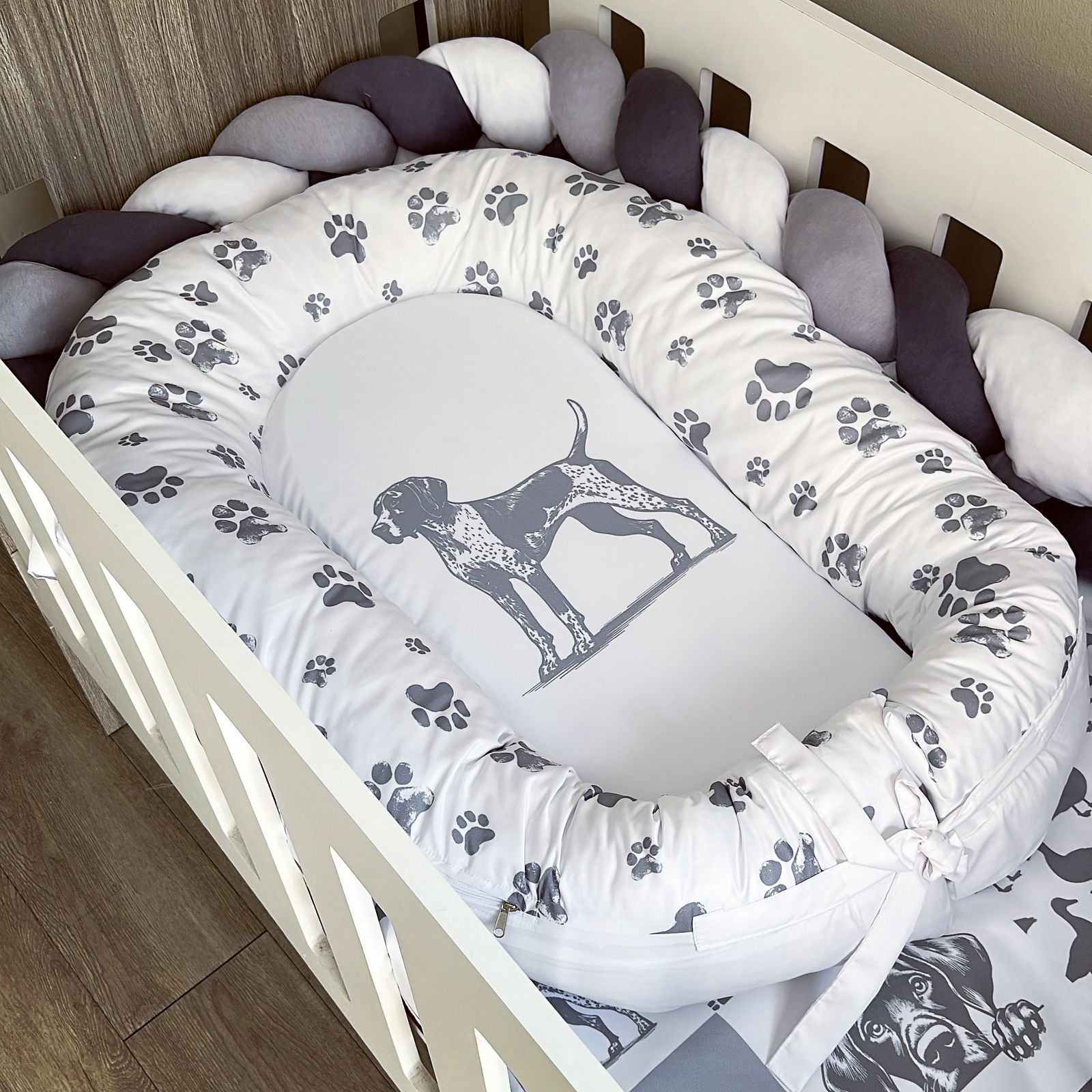 Nest - Grey Dog 01 baby nursery snuggle nests South Africa