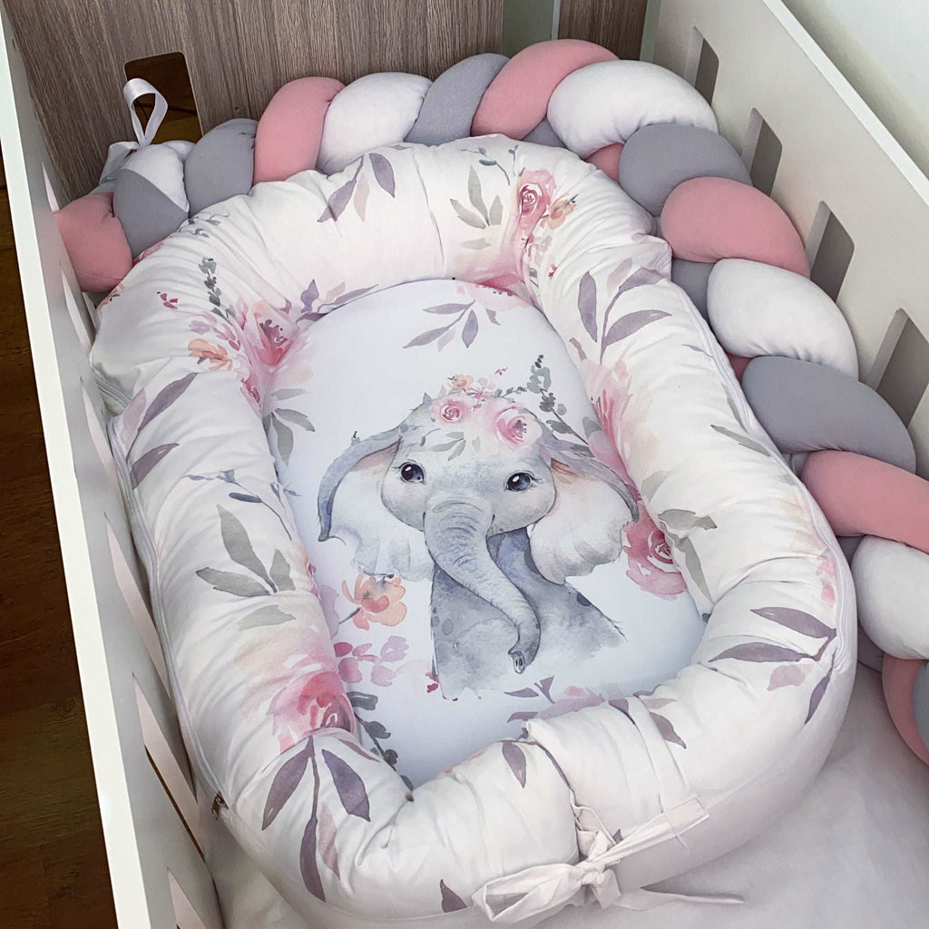 Cot Bedding - Pink Elephant Set 12